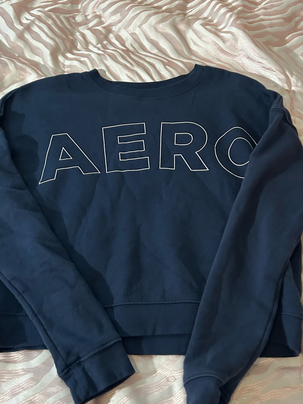 Aeropostale Navy Crewneck with White Outline Logo